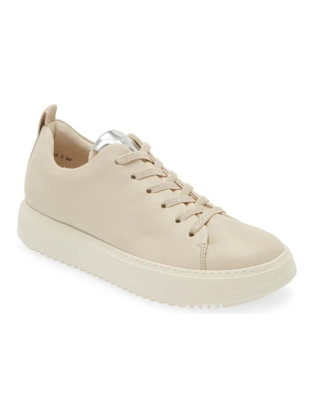 $460 Paul Green Upbeat Sneaker LEATHER PLATFORM Biscuit Alu Combo 7 US (TF17)